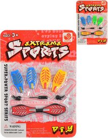 Skateboard prstový 9cm šroubovací set s nástrojem na kartě různé barvy plast