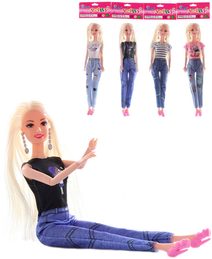 Panenka fashion blondýnka kloubová 30cm dlouhé vlasy 4 druhy