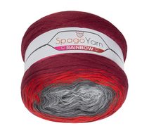 Příze SpagoYarn Rainbow Šedá,Červená,Vínová 15 250g / 1000 m