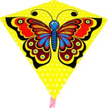 Drak žlutý létající motýl 68x73cm plastový v sáčku