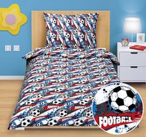 Povlečení bavlněné Junior - 140x200, 70x90 cm fotbal - dětský motiv
