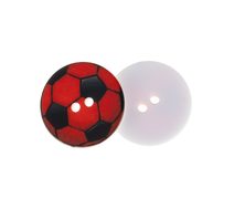 Knoflík - sada 6 ks - prům. 15 mm Míč červená