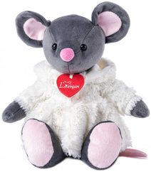 LUMPIN PLYŠ Myška Azumi 28cm v bílém kožíšku