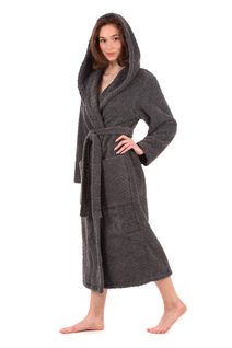 Bavlněný župan s kapucí Athena antracitový 31 16 9551