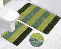 Koupelnové předložky SADA ELLI 60x100 + 60x50 cm - 60x100 + 60x50 cm zelený list
