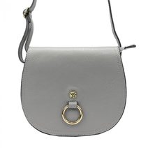 GREGORIO Kožená dámská crossbody kabelka šedá