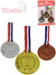 Dětská medaile 6cm trikolora set 3 ks na kartě plast