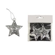Ozdoba hvězda, 2ks K1095/ST - dia 7 x 1,5 cm