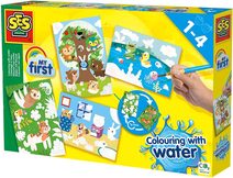 SES CREATIVE Baby Malování štětcem a vodou zvířátka 4 kouzelné karty