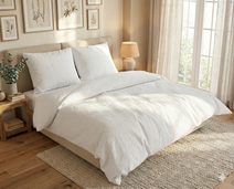 BELLATEX Povlečení krepové - 140x200, 70x90 cm louka - růžová