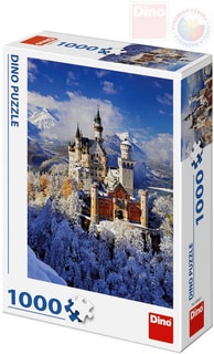 Puzzle 1000 dílků Zimní Neuschwanstein 47x66cm skládačka v krabici