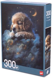 Puzzle spící štěňátko 25x38cm 300 dílků skládačka v krabici
