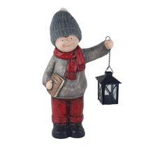 Dekorace chlapec s lucerničkou X7460 - 22 × 13 × 39 cm