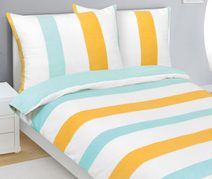 Povlečení MIKROFLANEL Bílá,Tyrkysová,Žlutá 95/336 140x200, 70x90 cm