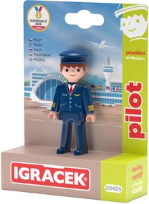 EFKO IGRÁČEK Pilot povolání set figurka kloubová s doplňky