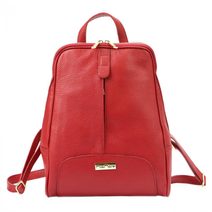 MiaMore Kožený červený dámský batoh Dollaro