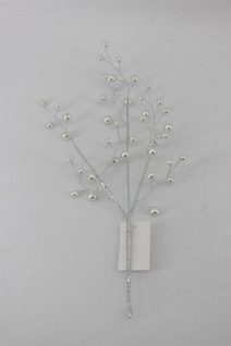 Dekorační větvička s korálky X7590 - 32 cm