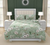 Bavlněné povlečení DELUX MAGNÓLIE zelená