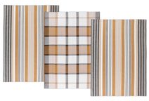 Kuchyňské utěrky - sada 3 kusů Hnědá,Hořčicová,Bílá 173 50x70 cm