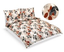 Povlečení krep na dvoudeku - 1ks 200x200, 2ks 70x90 cm Oranžová,Šedá,Béžová