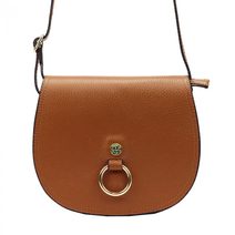 GREGORIO Kožená dámská crossbody kabelka tmavší koňaková hnědá