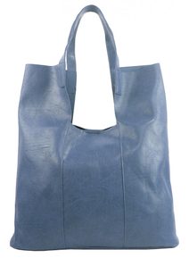 Velká denim modrá shopper dámská kabelka s crossbody uvnitř