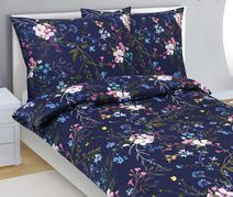 Povlečení bavlněné Tmavě modrá,Růžová 90/597