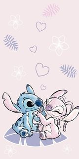 Osuška Lilo and Stitch pink Bavlna - Froté, 70/140 cm