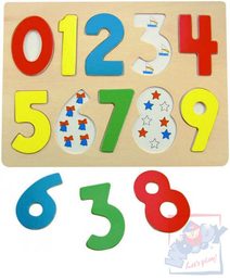 Puzzle vkládací abeceda s beruškami na desce