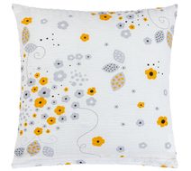 Povláček krepový - 40x40 cm Kytička šedá