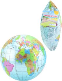 Míč nafukovací potištěný zeměkoule 23cm balon mapa světa