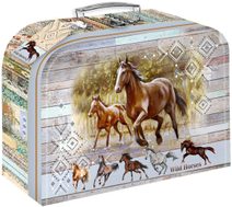 Kufřík dětský lepenkový Wild Horses na školní potřeby Divocí koně