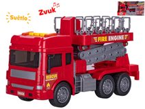 Auto hasiči s plošinou se světlem a zvukem