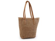 Háčkovaná kabelka z rafie - lýka se zipem 33x36 cm