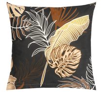 Povláček bavlněný - 40x40 cm Monstera tmavě hnědá