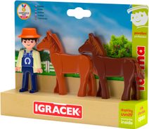 EFKO IGRÁČEK TRIO Farma set figurka kloubová + 2 koně