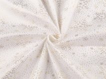 Dekorační samet / velvet vánoční se zlatým potiskem METRÁŽ