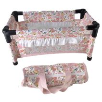 Postýlka pro panenky s cestovní taškou 42x23x20cm