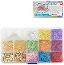 Výroba šperků dětský kreativní set navlékací korálky se zlatými přívěsky