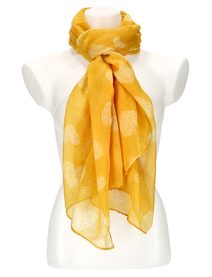 Dámský letní jednobarevný šátek se srdíčky 170x77 cm žlutá