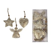 Vánoční ozdoby, 3ks K1945 - 6 - 7,5 x 0,6 x 6,5 - 7,5 cm