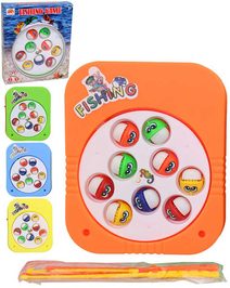 Hra chytání rybiček dětský rybolov na baterie 9 rybiček 4 barvy plast