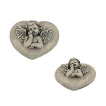 Dekorace srdce s andělem X3458 - 9 x 8.5 x 5 cm