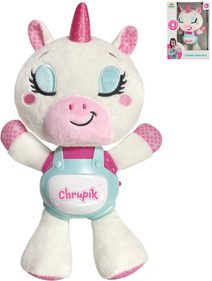 PLYŠ Baby jednorožec Chrupík usínáček na baterie Světlo Zvuk pro miminko