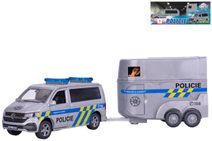 Auto VW policejní dodávka zpětný chod set se 2 koni a přívěsem česká policie CZ