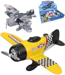 Letadlo bojové vrtulové kovový letoun dvouplošník 2 druhy 3 barvy