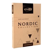 Bavlněné povlečení NORDIC COLLECTION 140x200, 70x90cm KÁRO tmavě hnědé
