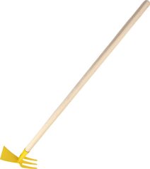 DŘEVO Dětské nářadí pracovní 80cm kovová zahradní motyka žlutá