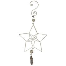 Hvězda k zavěšení bílá K1567/1 - 12,3 x 0,8 x 30 cm