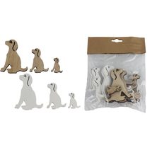 Dekorace pejsek, 18 ks D6228 - 2,3 - 5,6 x 0,5 x 3 - 7 cm